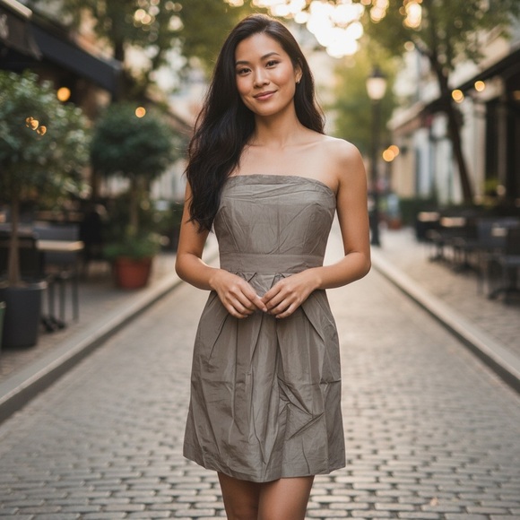 J Crew 100% Silk Strapless Dress - Picture 2 of 8